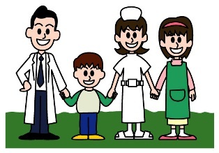 医者と看護師と子供イメージイラスト